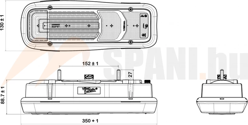 Iveco Daily hátsó lámpa izzós bal