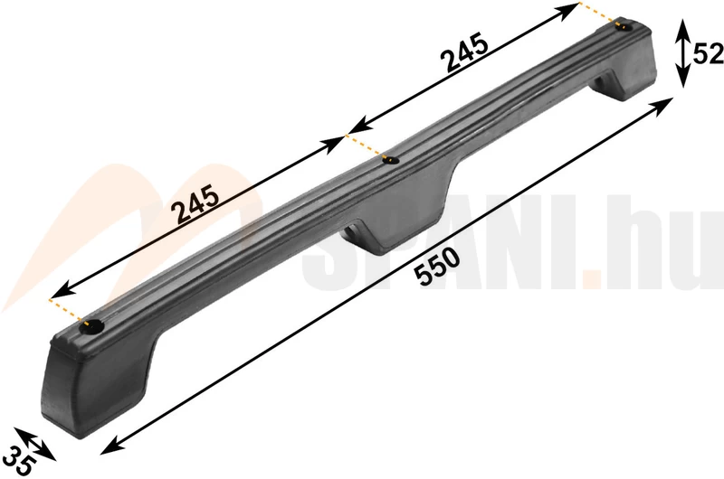 Ütközőgumi 550x35x52 fogantyús