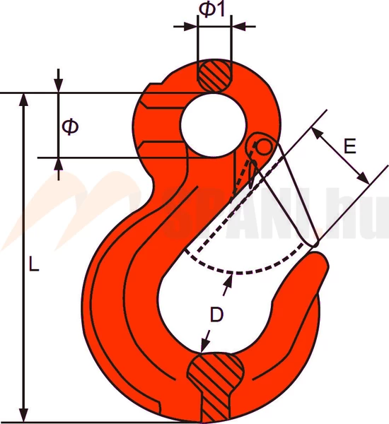 GYA - Horog összekötőhöz 8mm lánchoz LC40kN